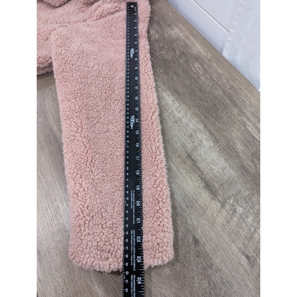 ME JANE Teddy Peacoat Size Medium Blush Pink Lined Pockets Retro Cozy Chic - Picture 4 of 8